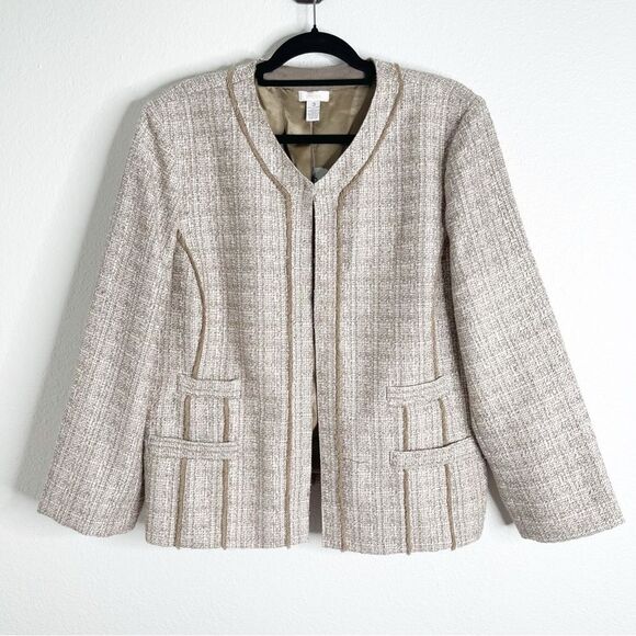 Chicos Daphne Jacket Traveler Blazer Neutral Tweed Size Extra Large - Picture 1 of 4